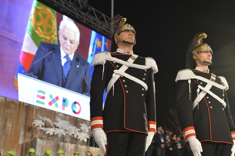 Il Presidente Sergio Mattarella in occasione della cerimonia di chiusura di Expo Milano 2015