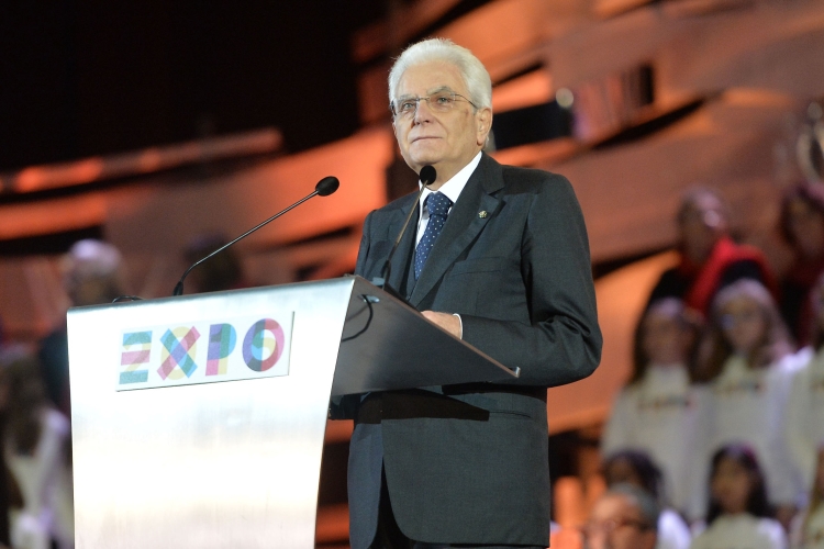 Il Presidente Sergio Mattarella in occasione della cerimonia di chiusura di Expo Milano 2015