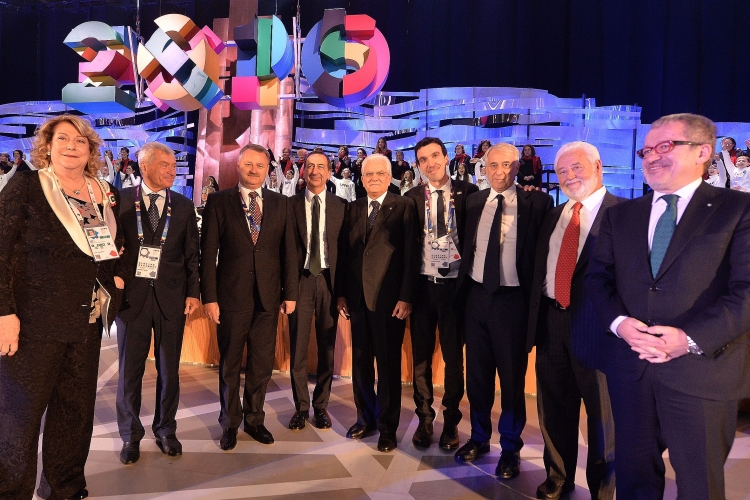 Il Presidente Sergio Mattarella in occasione della cerimonia di chiusura di Expo Milano 2015