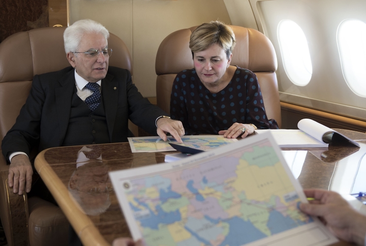 Il Presidente Sergio Mattarella con il Ministro dello Sviluppo Economico, Federica Guidi,