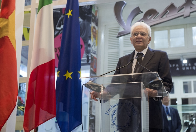 Il Presidente Sergio Mattarella nel corso del suo interento a "Casa Italia"