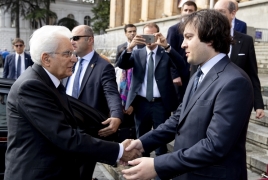  Il Presidente della Repubblica Sergio Mattarella con il Presidente del Parlamento della Georgia Irakli Kobakhidze