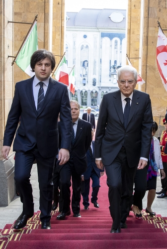  Il Presidente della Repubblica Sergio Mattarella con il Presidente del Parlamento della Georgia Irakli Kobakhidze