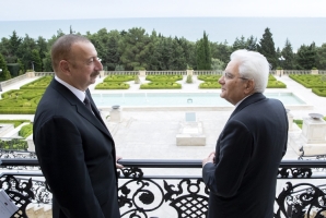 Il Presidente Sergio Mattarella con il Presidente della Repubblica dell’Azerbaigian Ilham Aliyev