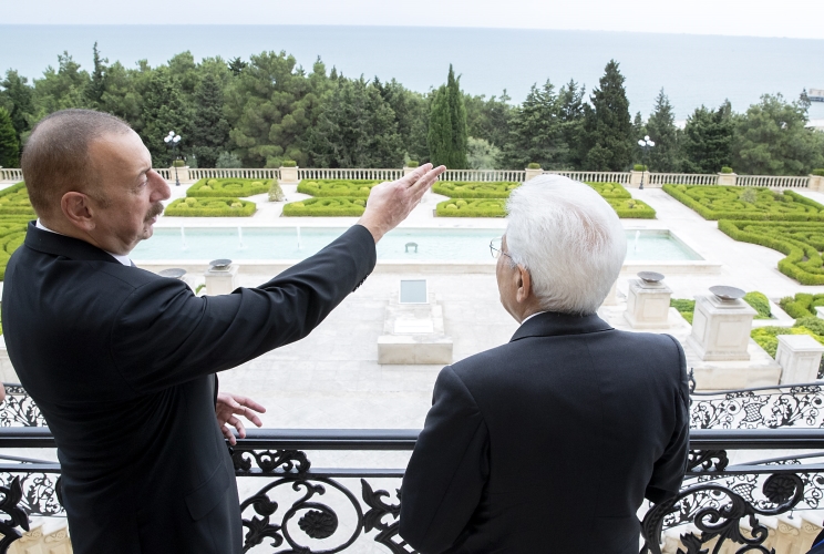 Il Presidente Sergio Mattarella con il Presidente della Repubblica dell’Azerbaigian Ilham Aliyev