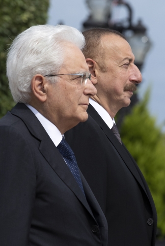 Il Presidente Sergio Mattarella con il Presidente della Repubblica dell’Azerbaigian Ilham Aliyev