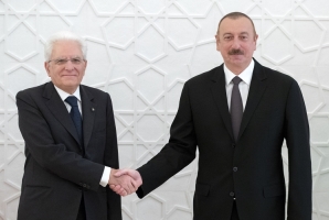 Il Presidente Sergio Mattarella con il Presidente della Repubblica dell’Azerbaigian Ilham Aliyev