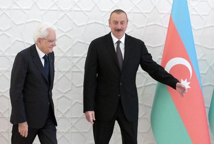 Il Presidente Sergio Mattarella con il Presidente della Repubblica dell’Azerbaigian Ilham Aliyev