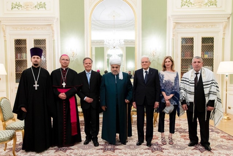 Il Presidente Sergio Mattarella con ileader religiosi dell'Azerbaigian