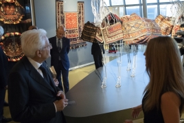  Il Presidente della Repubblica Sergio Mattarella in occasione della visita al Museo del Tappeto dell’Azerbaigian