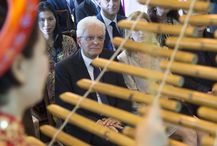 Il Presidente Sergio Mattarella al Tempio della Letteratura