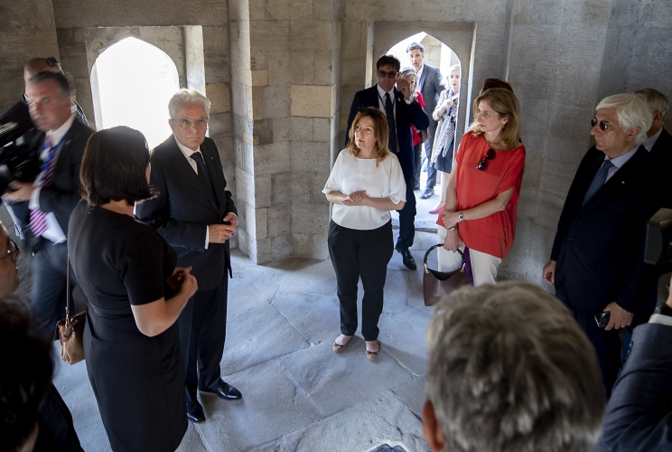 Il Presidente Sergio Mattarella in occasione della visita alla "Città Vecchia" di Baku
