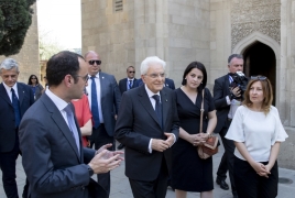 Il Presidente Sergio Mattarella in occasione della visita alla "Città Vecchia" di Baku