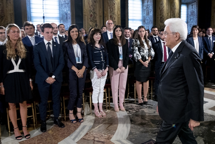 Il Presidente Sergio Mattarella in occasione dell'incontro con i Magistrati ordinari in tirocinio nominati con D.M. 07/02/2018