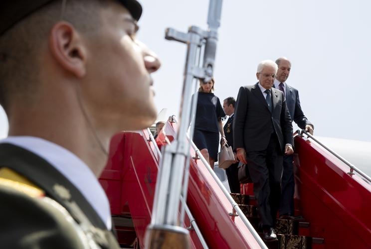 Il Presidente della Repubblica Sergio Mattarella al suo arrivo a Yerevan in occasione della visita di Stato