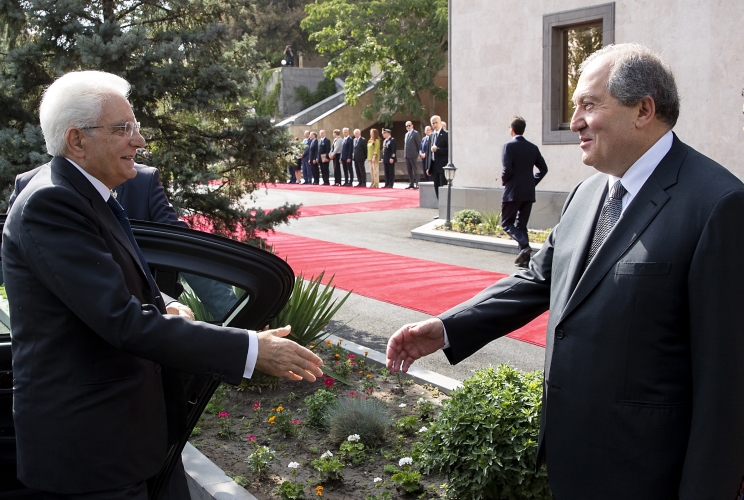 Il Presidente della Repubblica Sergio Mattarella con il Presidente della Repubblica d’Armenia, Armen Sarkissian