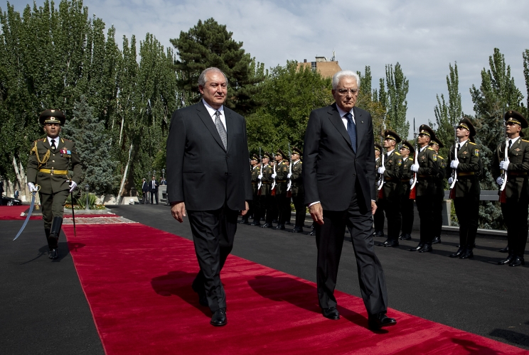 Il Presidente della Repubblica Sergio Mattarella con il Presidente della Repubblica d’Armenia, Armen Sarkissian