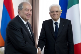 Il Presidente della Repubblica Sergio Mattarella con il Presidente della Repubblica d’Armenia, Armen Sarkissian