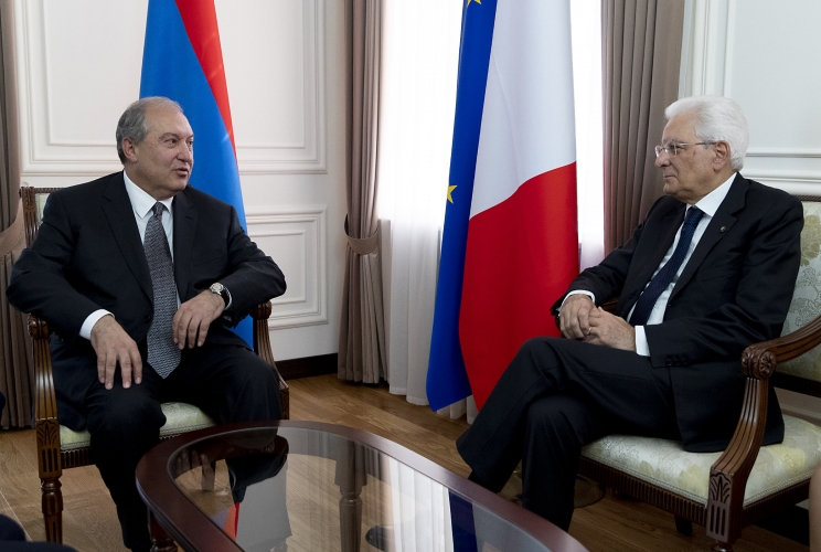 Il Presidente della Repubblica Sergio Mattarella con il Presidente della Repubblica d’Armenia, Armen Sarkissian