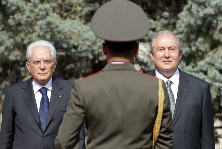 Il Presidente della Repubblica Sergio Mattarella con il Presidente della Repubblica d’Armenia, Armen Sarkissian