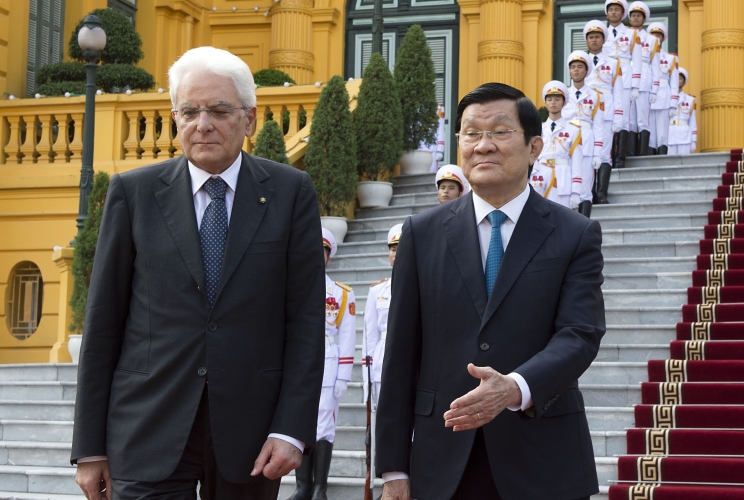 Il Presidente Sergio Mattarella e il Presidente della Repubblica Socialista del Vietnam Truong Tan Sang
