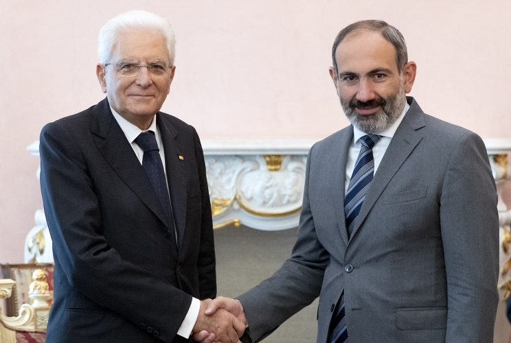  Il Presidente della Repubblica Sergio Mattarella con il Primo Ministro della Repubblica d’Armenia, Nikol Pashinyan