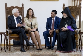 Il Presidente della Repubblica Sergio Mattarella con Sua Santità Karekin II, Patriarca Supremo e Catholicos di tutti gli Armeni