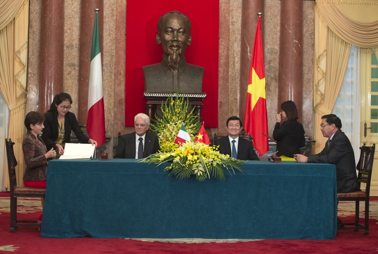 Il Presidente Sergio Mattarella e il Presidente della Repubblica Socialista del Vietnam 