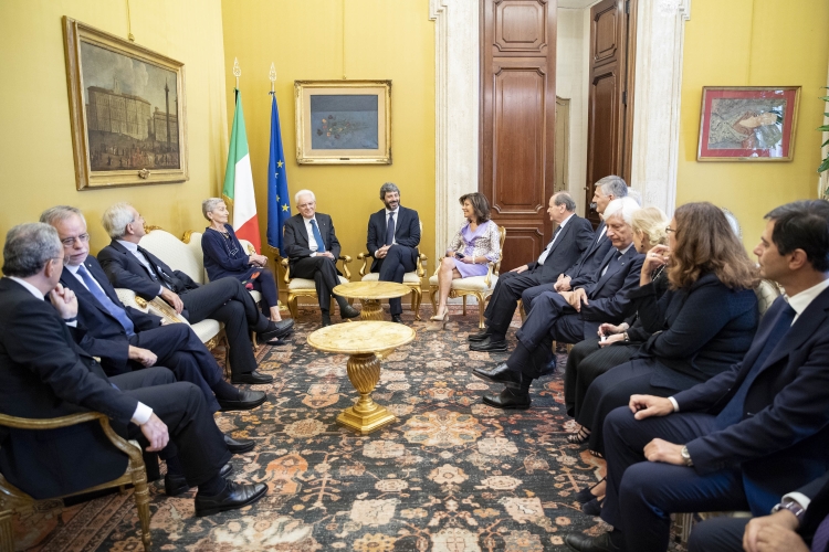 Il Presidente Sergio Mattarella in occasione della cerominia del 100° anniversario della nascita del Presidente emerito della Repubblica, Luigi Scàlfaro
