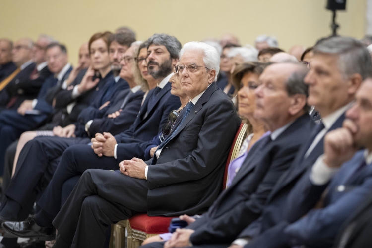 Il Presidente Sergio Mattarella alla cerominia in occasione del 100° anniversario della nascita del Presidente emerito della Repubblica, Oscar Luigi Scàlfaro