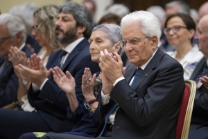 Il Presidente Sergio Mattarella alla cerominia del 100° anniversario della nascita del Presidente emerito della Repubblica, Oscar Luigi Scàlfaro
