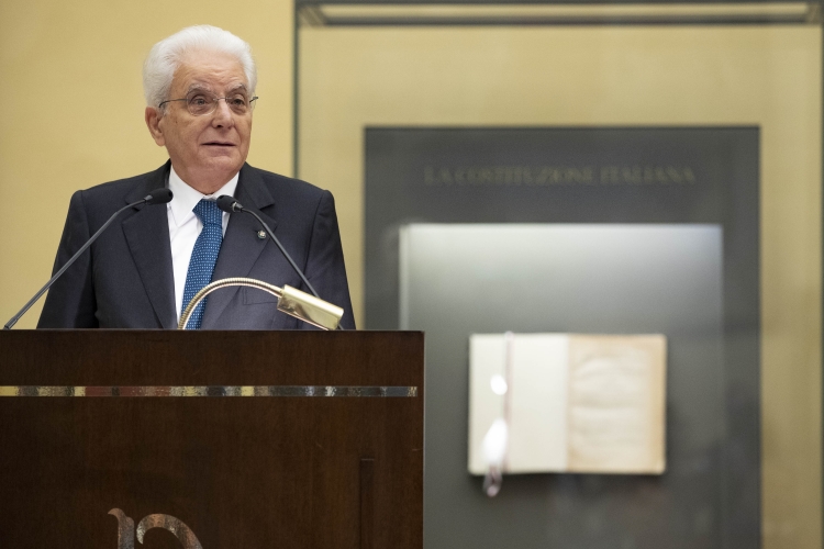 Il Presidente Sergio Mattarella nel corso del suo intervento alla cerimonia in occasione del 100° anniversario della nascita del Presidente emerito Oscar Luigi Scalfaro