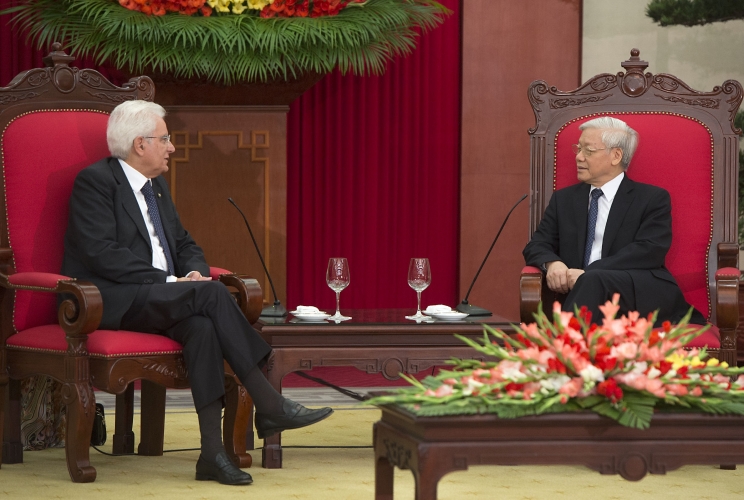  Il, Presidente Sergio Mattarella a colloquio con il Segretario Generale del Partito Comunista, Nguyen Phu Trong