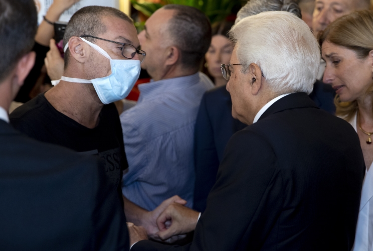 Il Presidente della Repubblica Sergio Mattarella nel corso della visita alla Fondazione IRCCS Istituto Nazionale dei Tumori
