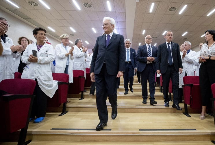 Il Presidente della Repubblica Sergio Mattarella in occasione della visita all’Ospedale San Gerardo dei Tintori di Monza