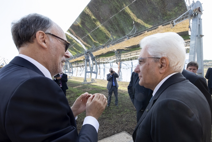 Il Presidente Sergio Mattarella visita l'Impianto del Dipartimento Tecnologie Energetiche di ENEA, illustrato dal Direttore Gian Piero Celata