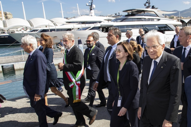 Il Presidente della Repubblica Sergio Mattarella a Genova in occasione del 58° Salone nautico.
