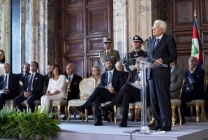 Il Presidente Sergio Mattarella rivolge il suo indirizzo di saluto in occasione della cerimonia di commiato dei nuovi componenti e seduta di insediamento del Consiglio nella nuova composizione