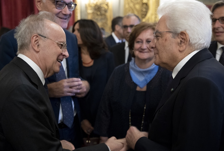 Il Presidente Sergio Mattarella saluta Piercamillo Davigo nuovo componente del CSM