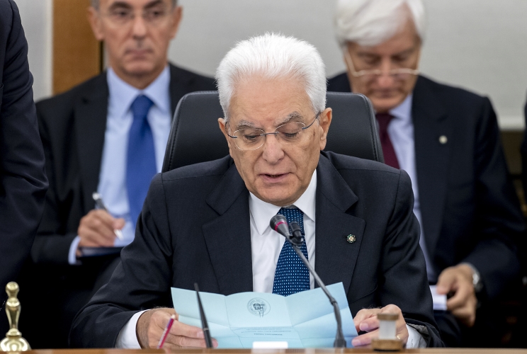 Il Presidente Sergio Mattarella nel corso dello scrutinio per l'elezione del nuovo Vice Presidente del Consiglio Superiore della Magistratura
