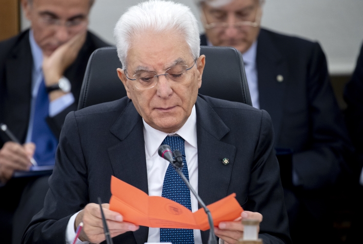 Il Presidente Sergio Mattarella nel corso dello scrutinio per l'elezione del nuovo Vice Presidente del Consiglio Superiore della Magistratura