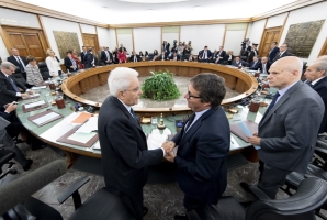Il Presidente Sergio Mattarella si congratula con il nuovo Vice Presidente del Consiglio Superiore della Magistratura David Ermini