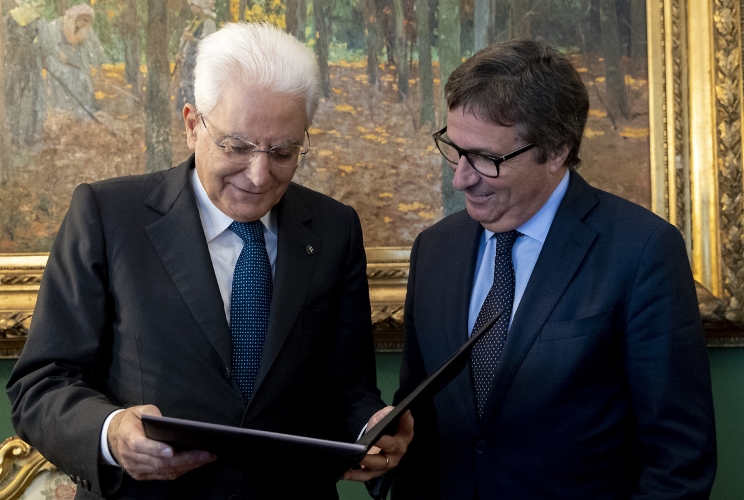 Il Presidente Sergio Mattarella con il nuovo Vice Presidente del Consiglio Superiore della Magistratura David Ermini 