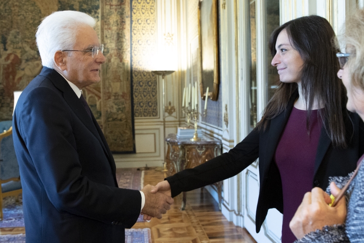 Il Presidente Sergio Mattarella riceve Irene Regeni, sorella di Giulio Regeni. 
