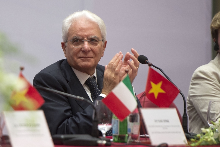 Il Presidente Sergio Mattarella in occasione del suo intervento 