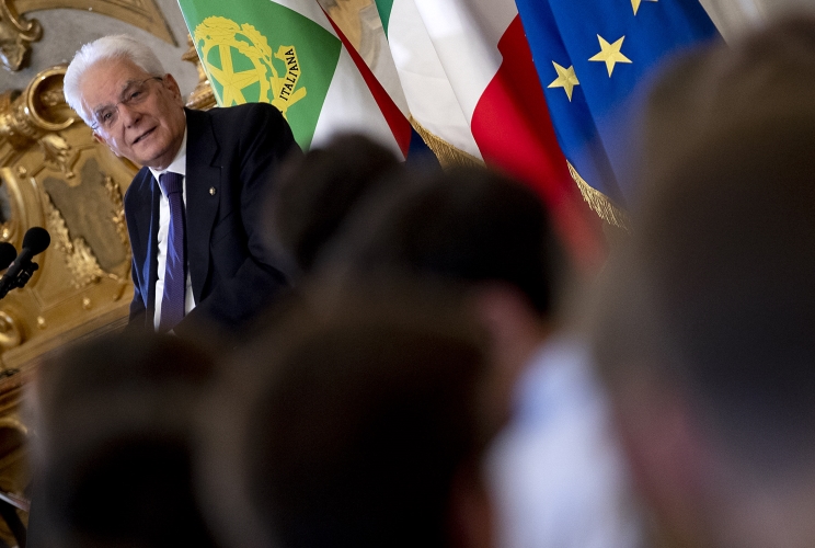 Il Presidente Sergio Mattarella in occasione dell'incontro con alcune scolaresche delle Scuole Secondarie di II grado 