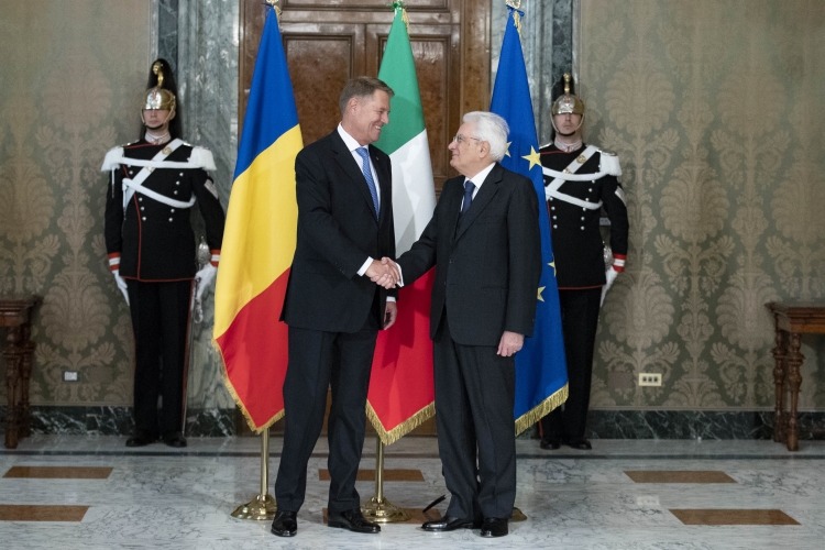 Il Presidente Sergio Mattarella con il Presidente di Romania Klaus Iohannis
