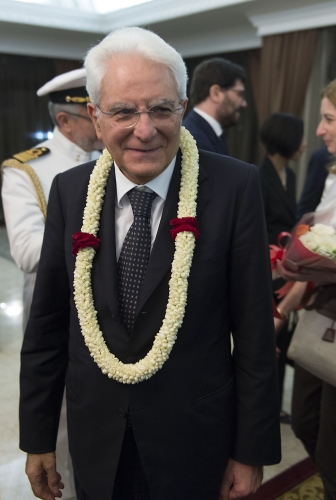 Il Presidente Sergio Mattarella al suo arrivo a Jakarta