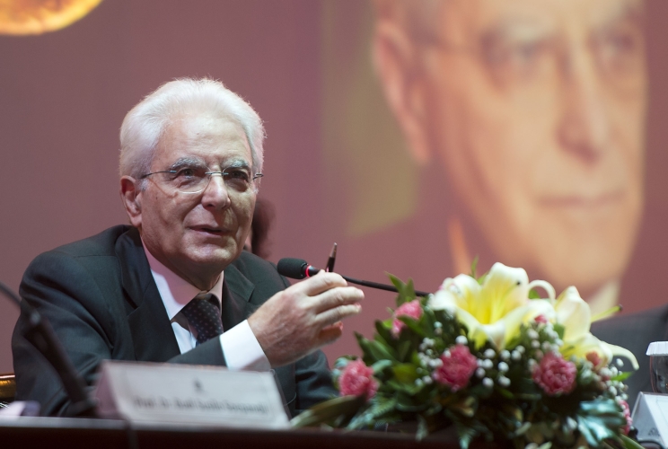 Il Presidente Sergio Mattarella nel corso del suo intervento al National Resilience Institute (Lemhannas)