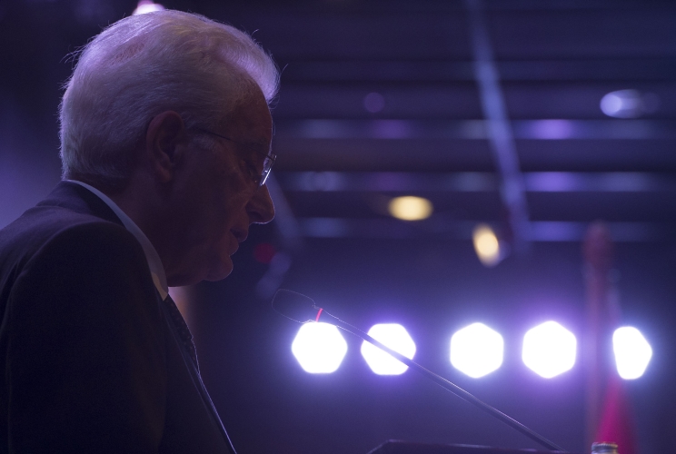 Il Presidente Sergio Mattarella nel corso del suo intervento al National Resilience Institute (Lemhannas)